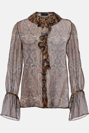 NILI LOTAN Blusa Cecily de chifón de seda
