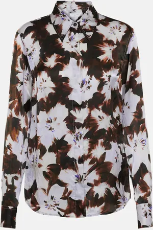 DRIES VAN NOTEN Camisa Chowy en satén de seda floral