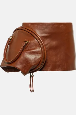 Acne Studios Minifalda de piel de tiro bajo