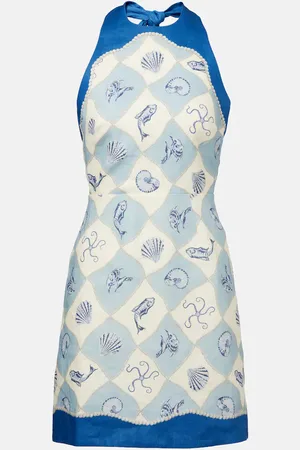 ALÉMAIS Alémais Vestido corto Pia de lino estampado