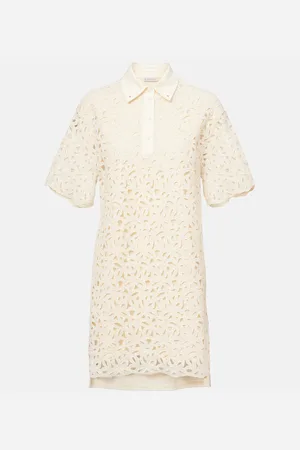 Moncler Vestido corto de encaje en mezcla de algodón