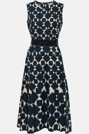 Max Mara Vestido midi Notte de popelín estampado