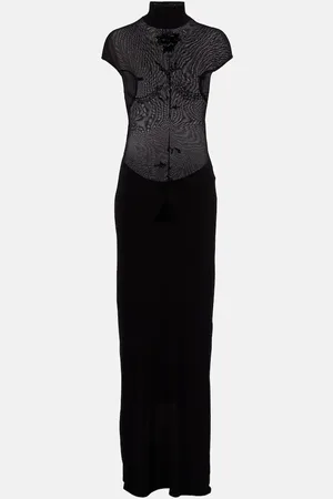 Jean Paul Gaultier Vestido largo de jersey de terciopelo