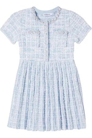 Self-Portrait Vestido de tweed adornado