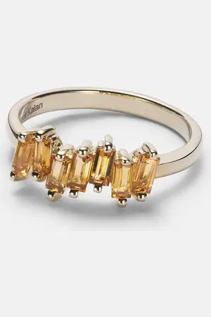 Suzanne Kalan Anillo de oro de 14 ct con cuarzo citrino