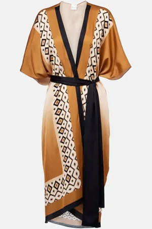 Max Mara Cover-up Dany de satén estampado