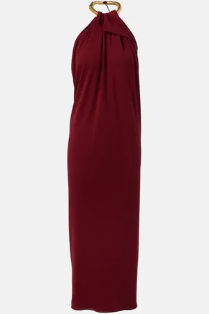 Gucci Vestido midi de crepé de seda drapeado