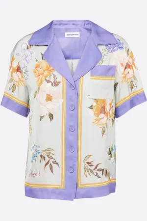 Self-Portrait Camisa de sarga floral