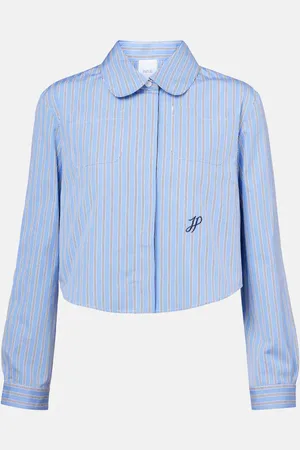 Patou Camisa cropped Bengal de algodón a rayas