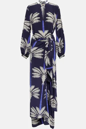 JOHANNA ORTIZ Vestido wrap de seda con bordado