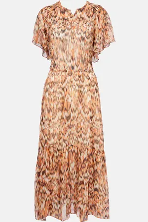Isabel Marant Vestido midi Odelia de seda fruncido