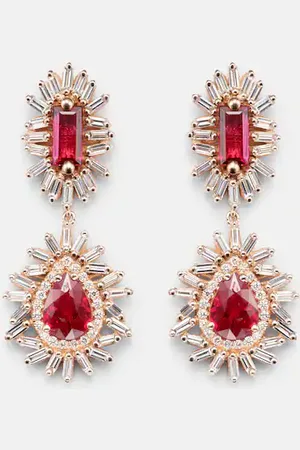 Suzanne Kalan Pendientes Doublet de oro rosa de 18 ct con rubíes y diamantes