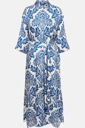 Max Mara Vestido midi Camelia de seda estampado