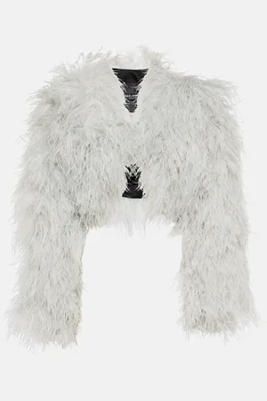 Dolce & Gabbana X Kim chaqueta cropped con plumas