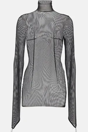 ANN DEMEULEMEESTER Top de cuello alto de malla