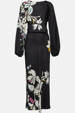 Dorothee Schumacher Vestido midi Flower Whirl de seda