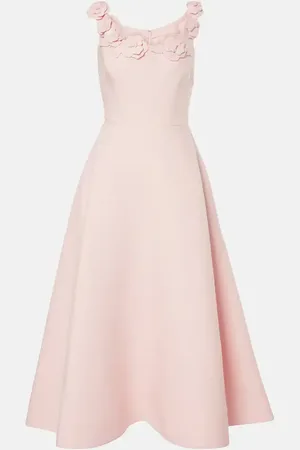VALENTINO Vestido midi de Crepe Couture floral