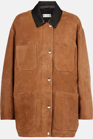Nour Hammour Chaqueta Barn de ante con piel