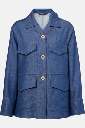 Max Mara Chaqueta Ginny de sarga de algodón y lino
