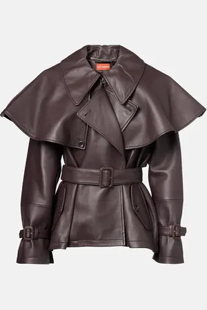 Altuzarra Chaqueta Tim de piel con capa