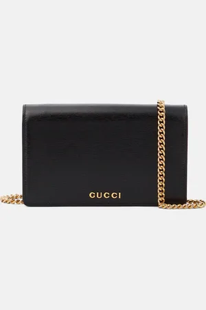 Gucci Cartera con cadena Script de piel