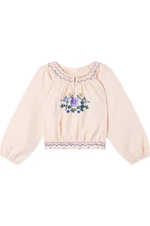 Louise Misha Blusa Marinella de algodón y lino