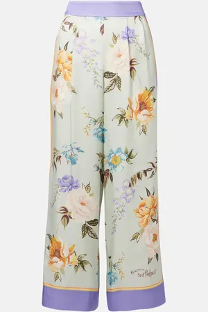 Self-Portrait Pantalones palazzo de sarga floral