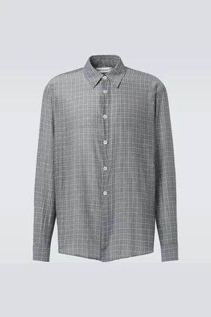 OUR LEGACY Camisa Beyond de seda y algodón a cuadros