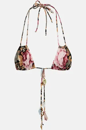 Chloé Chloé Top de bikini floral adornado