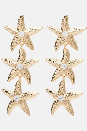Self-Portrait Pendientes chapados en oro de 18 ct