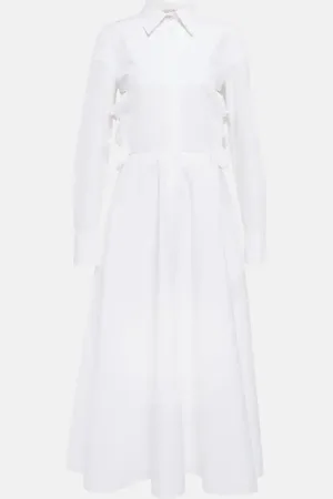 VALENTINO Vestido camisero de algodón adornado