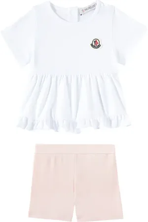 Moncler Bebé - set de camiseta y shorts en mezcla de algodón
