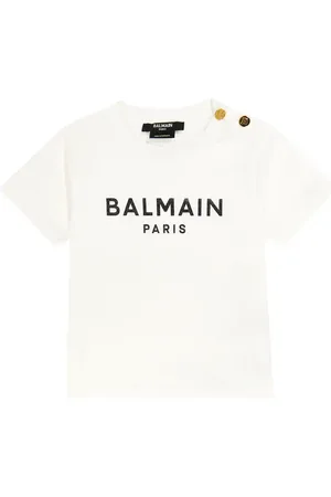 Balmain Bebé - camiseta de algodón estampada