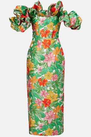 ALÉMAIS Alémais Vestido largo con volantes estampado