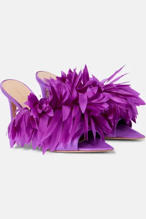 Gianvito Rossi Mules Daniah 85 de crepé satén con apliques