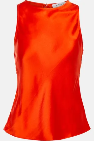 Frame Tank top en satén de seda