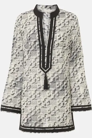Tory Burch Túnica de seda y algodón estampada