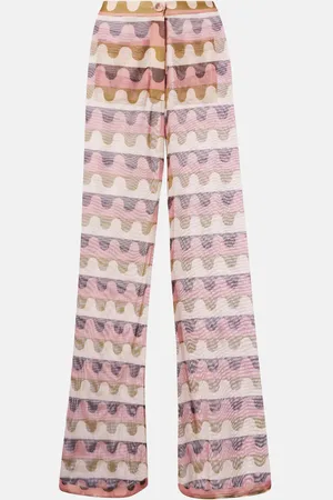 Adriana Degreas Pantalones rectos Giardino estampados