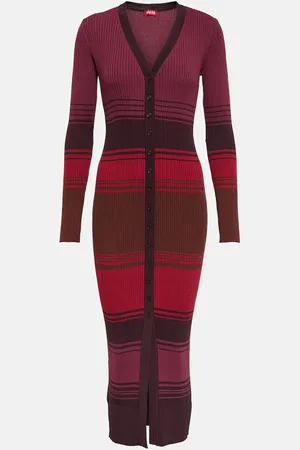 Staud Vestido midi Shoko a rayas