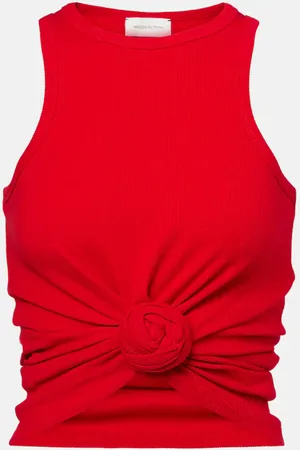 MAGDA BUTRYM Tank top en mezcla de algodón fruncido