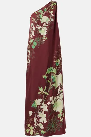 La DoubleJ Vestido largo Roy de sarga de seda floral