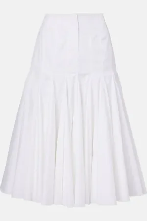 Jacquemus Falda midi Agave de popelín de algodón