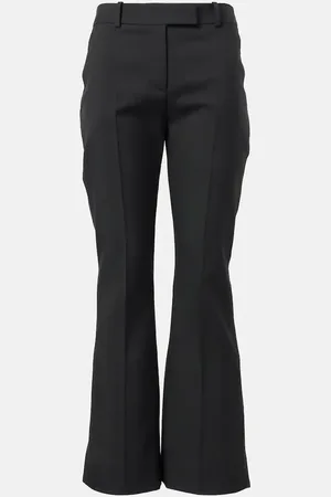 Alexander McQueen Pantalones flared Kickback de lana