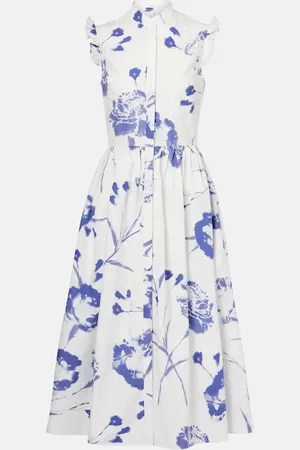 Erdem Vestido midi en popelín de algodón