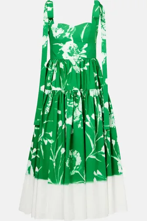 Erdem Vestido midi en popelín de algodón