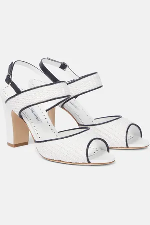 Manolo Blahnik Sandalias Khiko 90 de rafia con piel