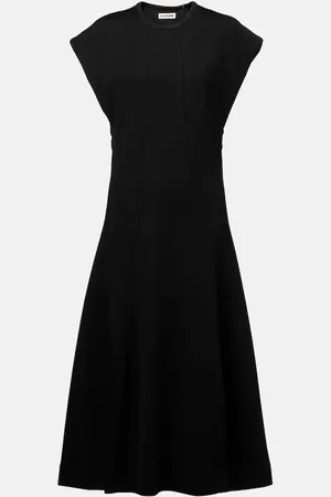 Jil Sander Vestido midi acanalado