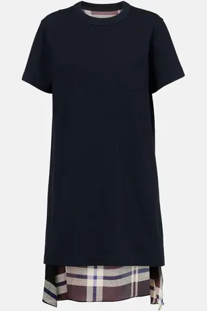 SACAI Vestido de jersey de algodón con paneles