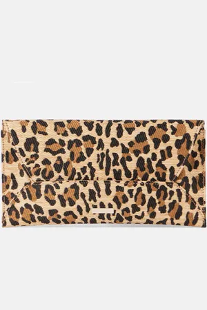 Aquazzura Clutch de rafia estampado