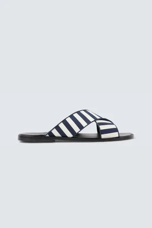 Manolo Blahnik Sandalias Otawi de lona a rayas
